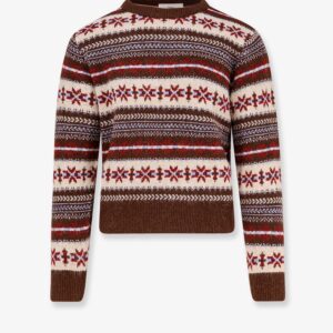 Discover the authentic DUNST unisex Fairisle wool blend sweater in Marrone