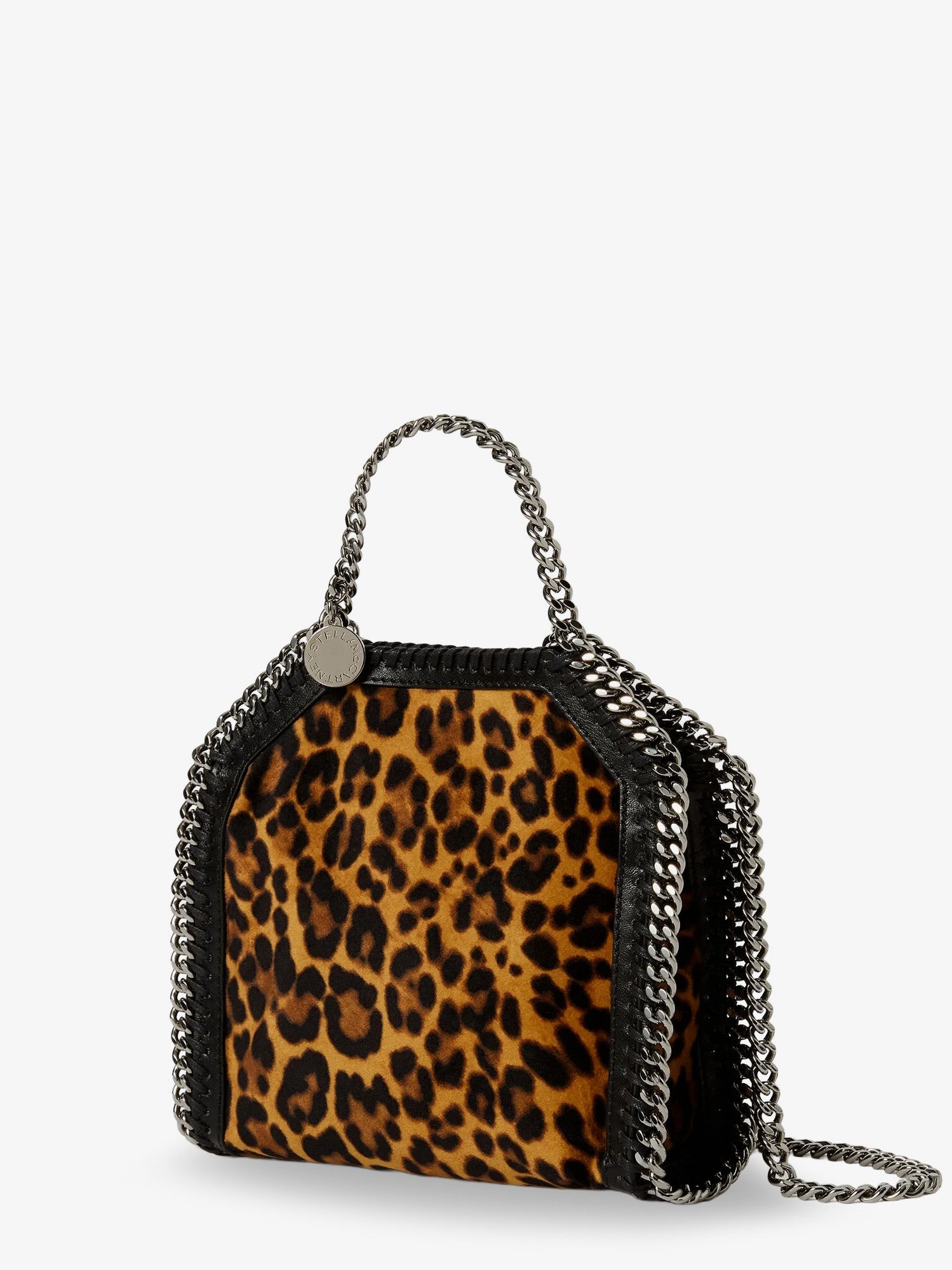 STELLA MCCARTNEY – Falabella Tiny Bag velvet crossbody bag with animal print : Color - Leopard, Size - UNI - Image 3