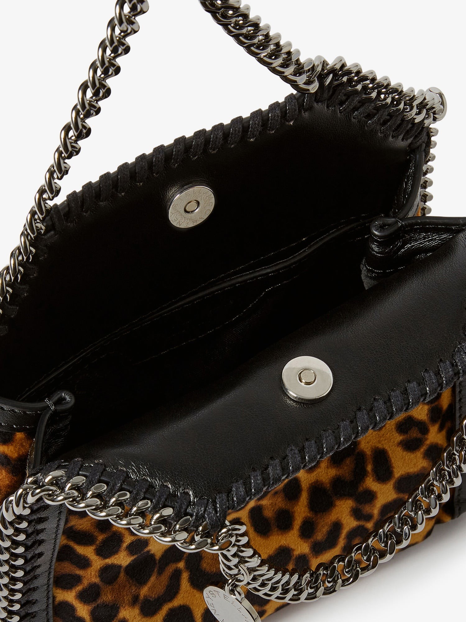STELLA MCCARTNEY – Falabella Tiny Bag velvet crossbody bag with animal print : Color - Leopard, Size - UNI - Image 4