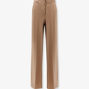 Discover the authentic Max Mara women's Fernet virgin wool trousers in Nocciola