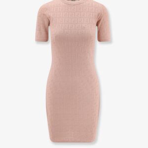 Explore the authentic Fendi women's FF cotton and viscose dress in PINK SALT-25