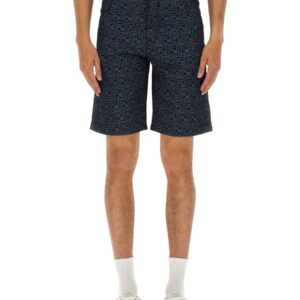 Refresh your wardrobe with the Fendi men's FF JACQUARD DENIM SHORTS in Blue