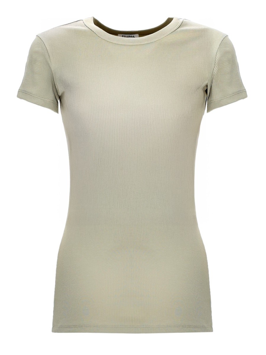 Refresh your wardrobe with the FILIPPA K women's "FINE RIB" T-SHIRT in GREEN