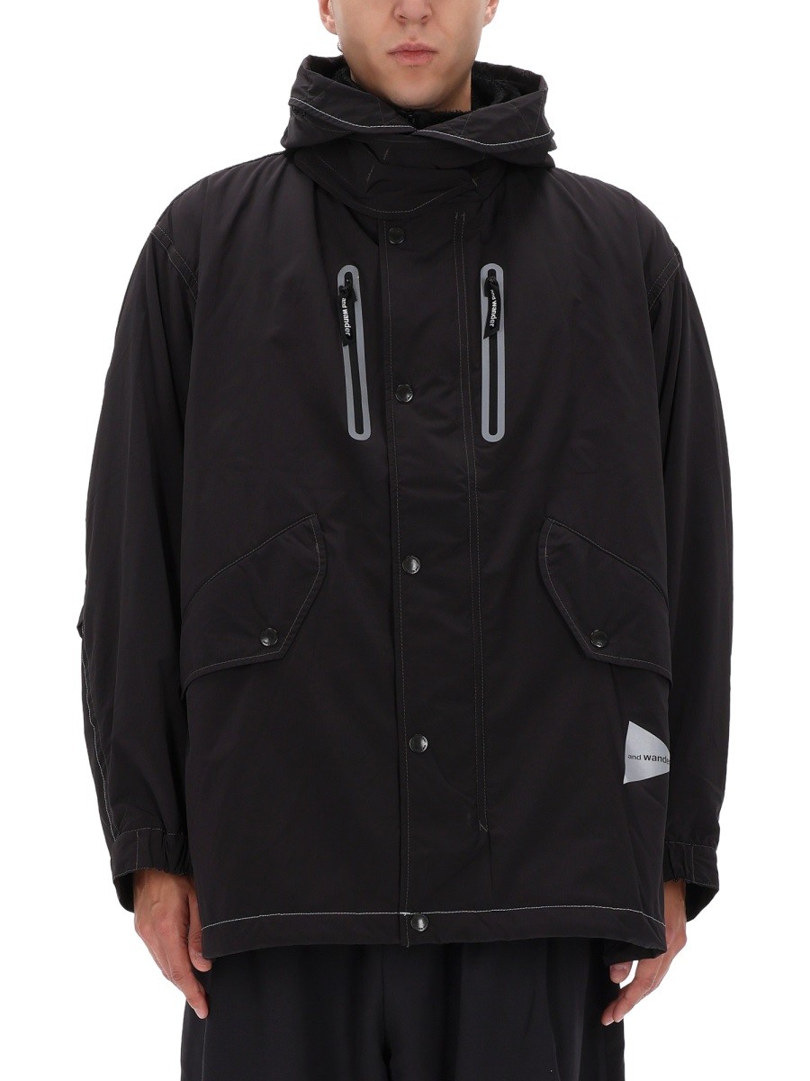 Refresh your wardrobe with the AND WANDER men's "FISHTAIL OCTA" JACKET in Black
