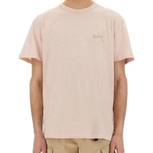 Refresh your wardrobe with the Woolrich men's FLAMED COTTON T-SHIRT in Pink