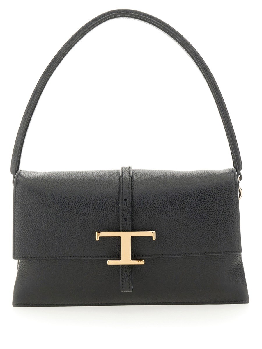 Refresh your wardrobe with the TOD'S women's FLAP BAG "T TIMELESS" in Black