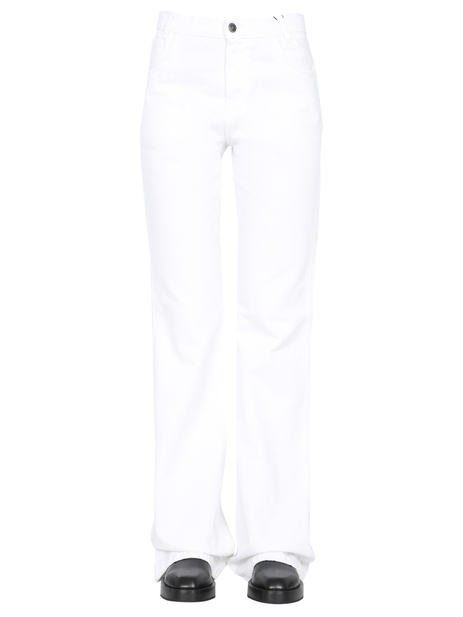 Discover the authentic RAF SIMONS women's FLARED JEANS in White