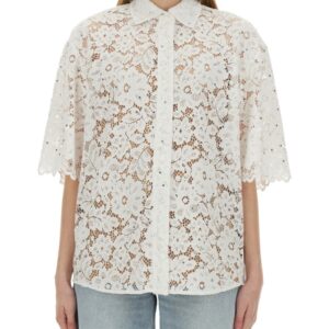 Explore the authentic MICHAEL BY MICHAEL KORS women's FLORAL LACE SHIRT in White
