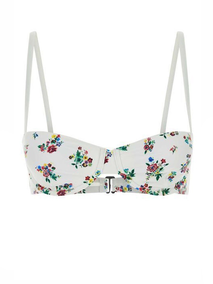 Explore the authentic Tory Burch women's FLORAL PRINT BIKINI TOP in MULTICOLOUR