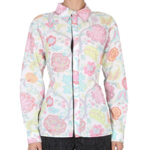 Explore the authentic MARINE SERRE women's FLORAL PRINT SHIRT in MULTICOLOUR