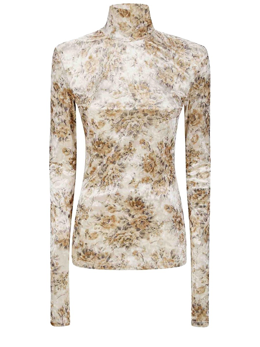 Discover the authentic GANNI women's FLORAL PRINT TOP in MULTICOLOUR
