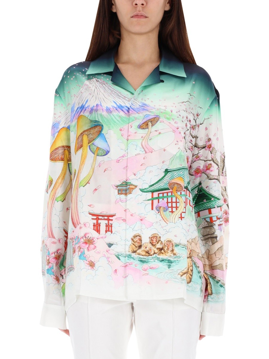 Explore the authentic CASABLANCA women's "FLOWER" PRINT SHIRT in MULTICOLOUR