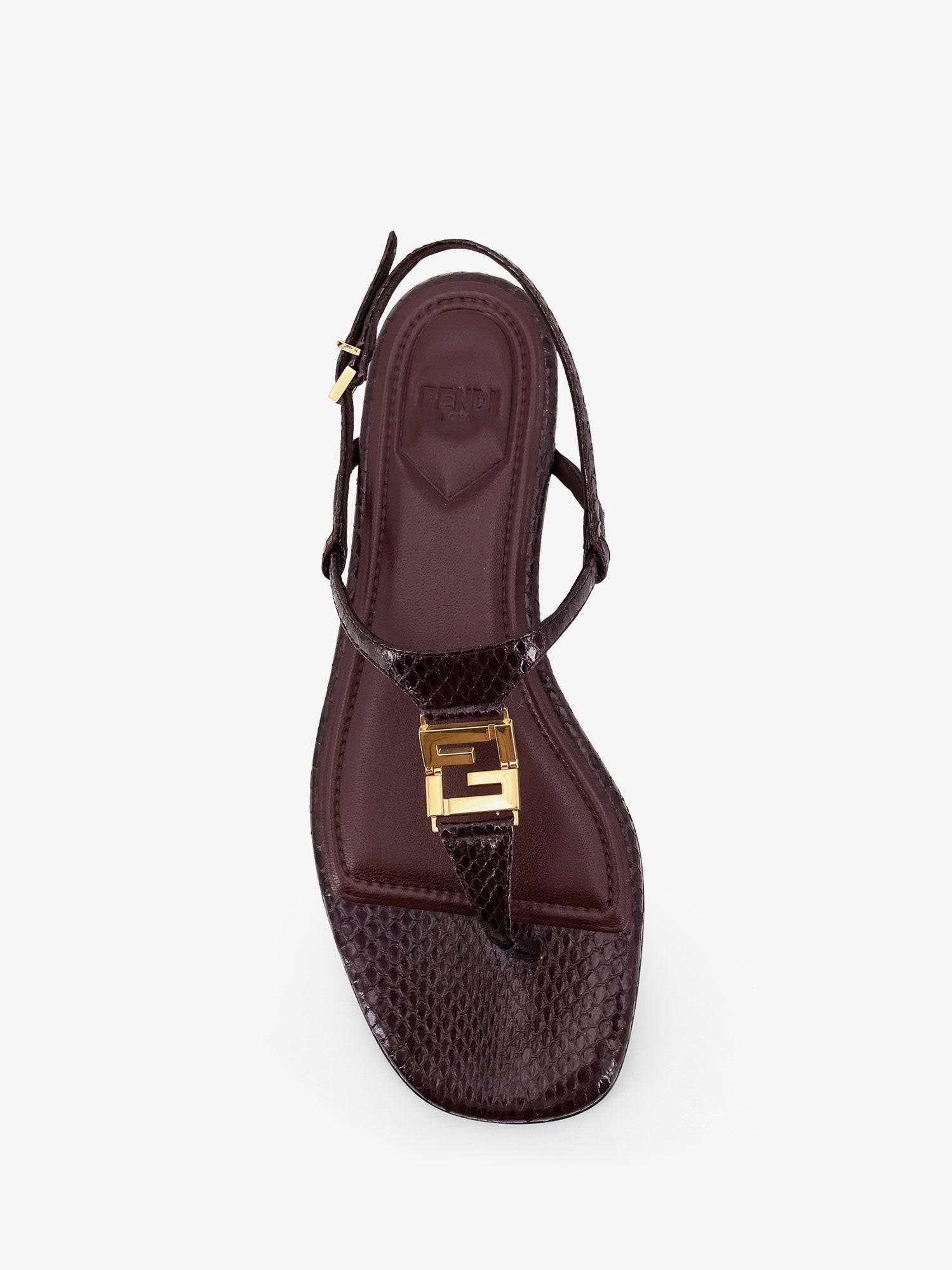 Fold leather sandals with reptile effect - Image 4