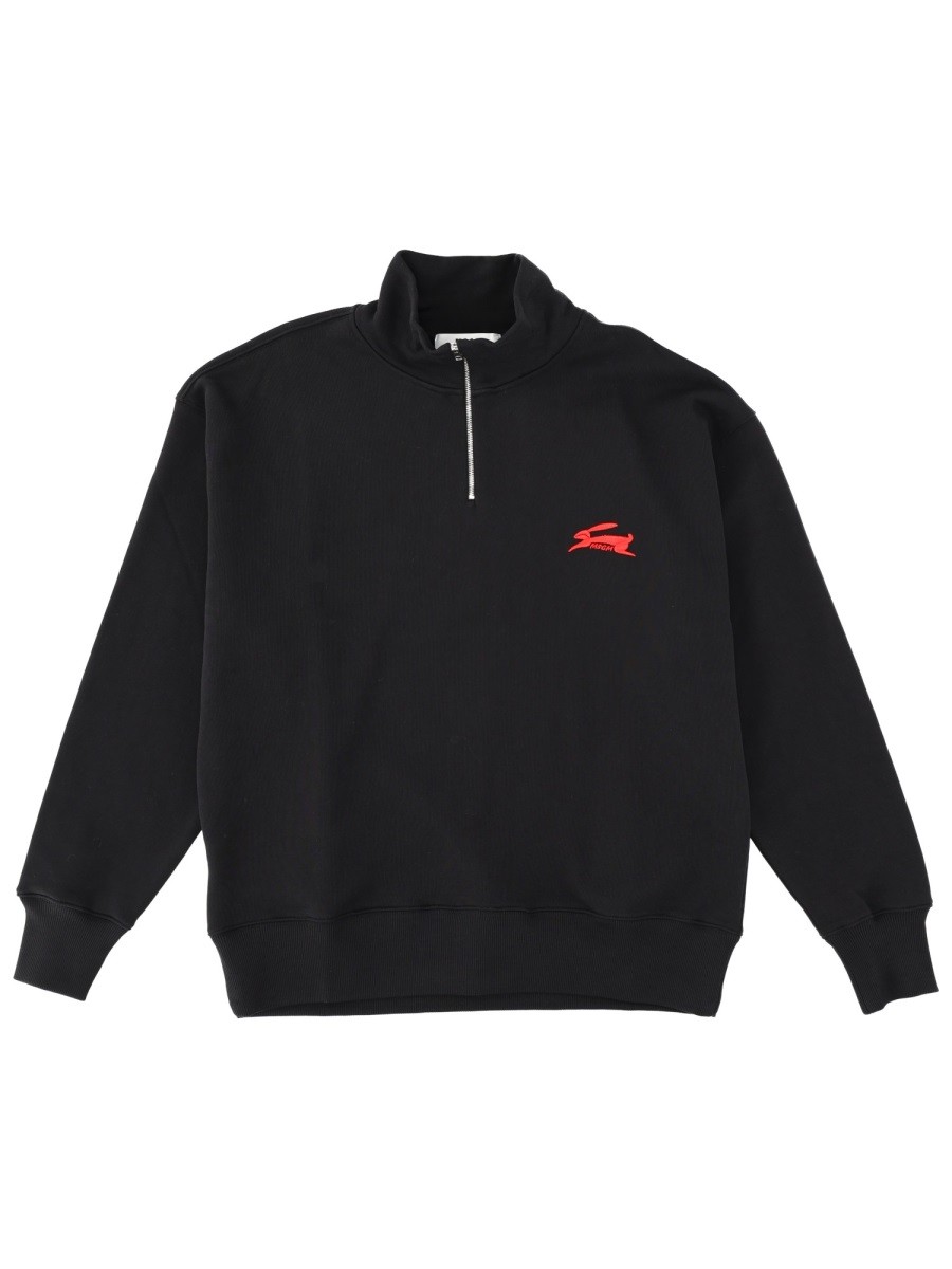 Refresh your wardrobe with the msgm men's "FOLLOW THE RABBIT" SWEATSHIRT in Black
