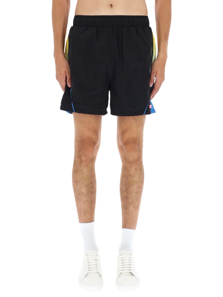 Explore the authentic CASABLANCA men's "FOOTBALL WINDBREAKER" SHORTS in Black