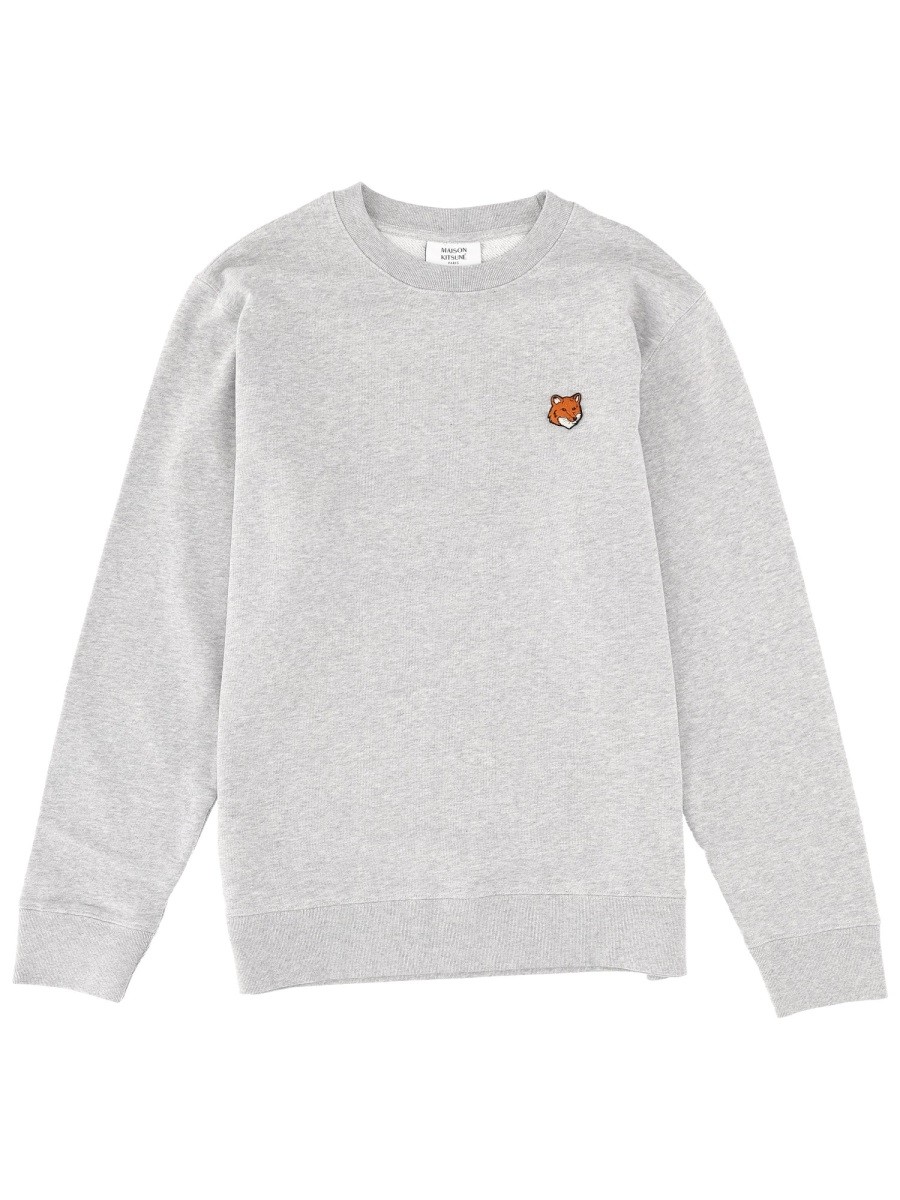 Refresh your wardrobe with the Maison Kitsune men's FELPA "FOX HEAD" in Grey