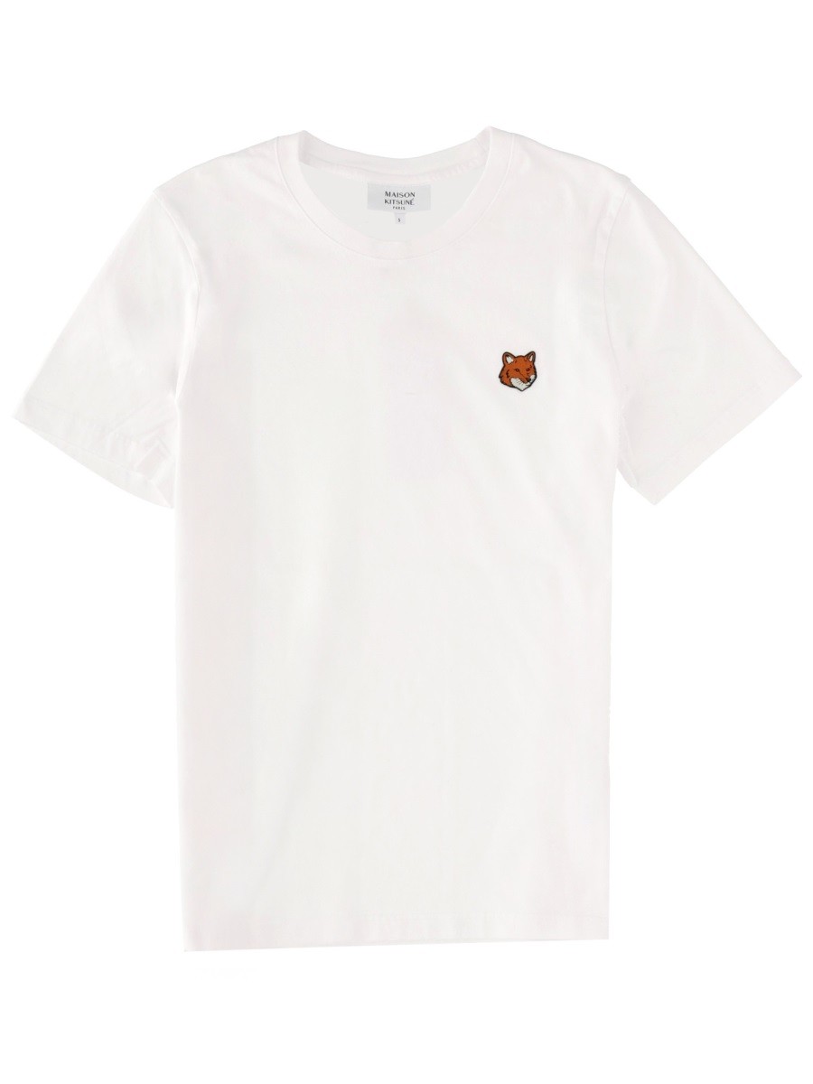 Explore the authentic Maison Kitsune women's T-SHIRT "FOX HEAD" in White