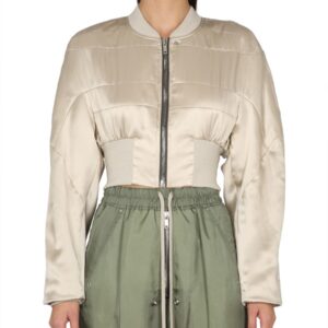 Refresh your wardrobe with the RICK OWENS women's GIRDERED FLIGHT JACKET in Grey