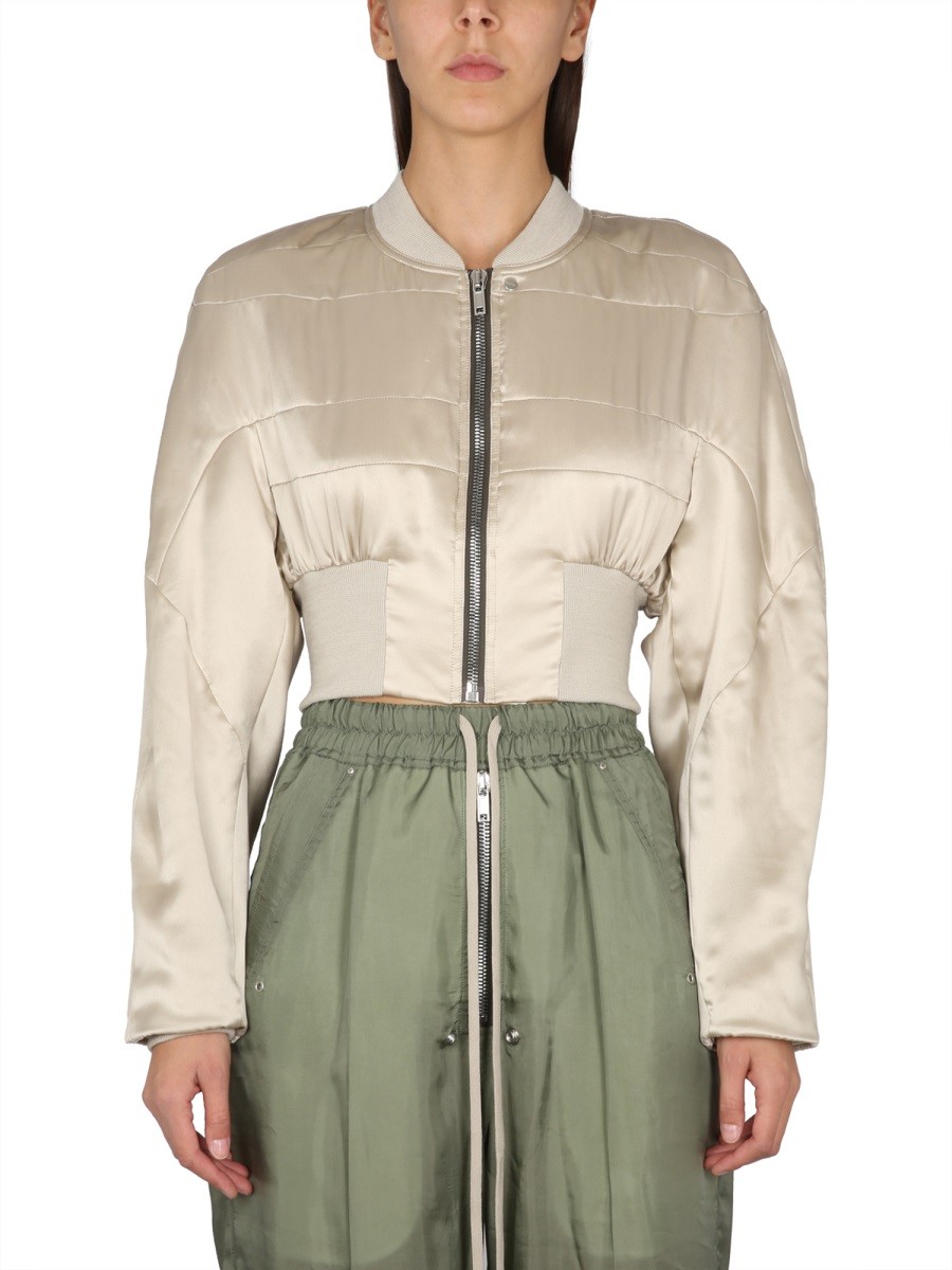 Refresh your wardrobe with the RICK OWENS women's GIRDERED FLIGHT JACKET in Grey