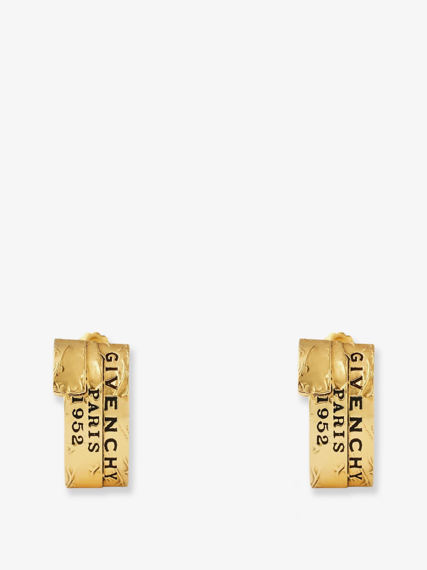 Shop the authentic Givenchy women's Givenchy Tape metal earrings with gold finishes in ANTIC GOLDEN