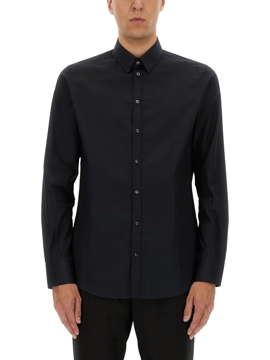 Explore the authentic Dolce & Gabbana men's GOLD FIT COTTON SHIRT in Black