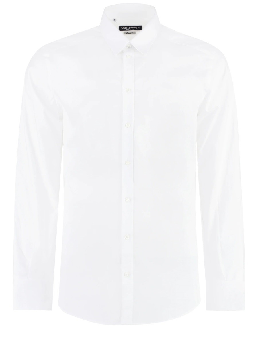 Explore the authentic Dolce & Gabbana men's GOLD FIT COTTON SHIRT in White