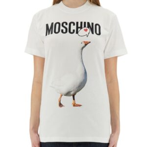 Discover the authentic Moschino women's "GOOSE" T-SHIRT in White