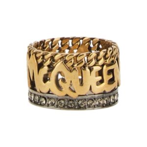 Discover the authentic Alexander Mcqueen women's GRAFFITI RING in gold