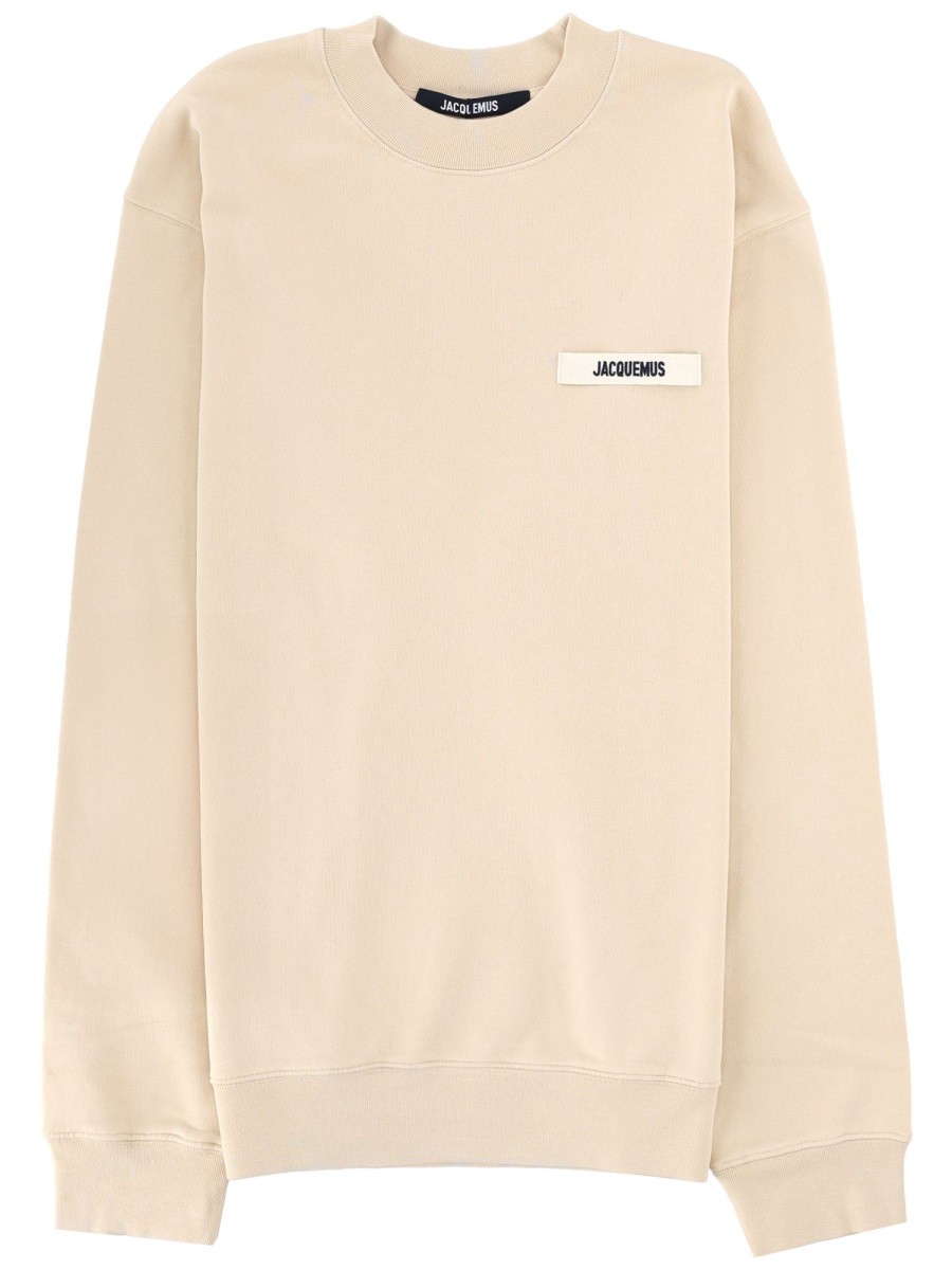 Explore the authentic JACQUEMUS men's GROSGRAIN LOGO SWEATSHIRT in beige