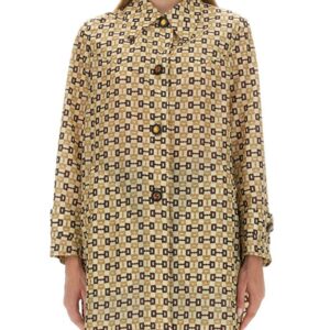 Explore the authentic Gucci women's GUCCI HORSEBIT PRINT COAT in MULTICOLOUR