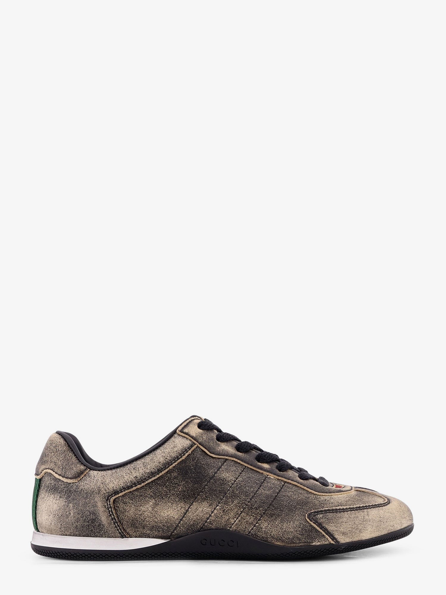 Discover the authentic Gucci women's Gucci Shift délavé leather sneakers in Black