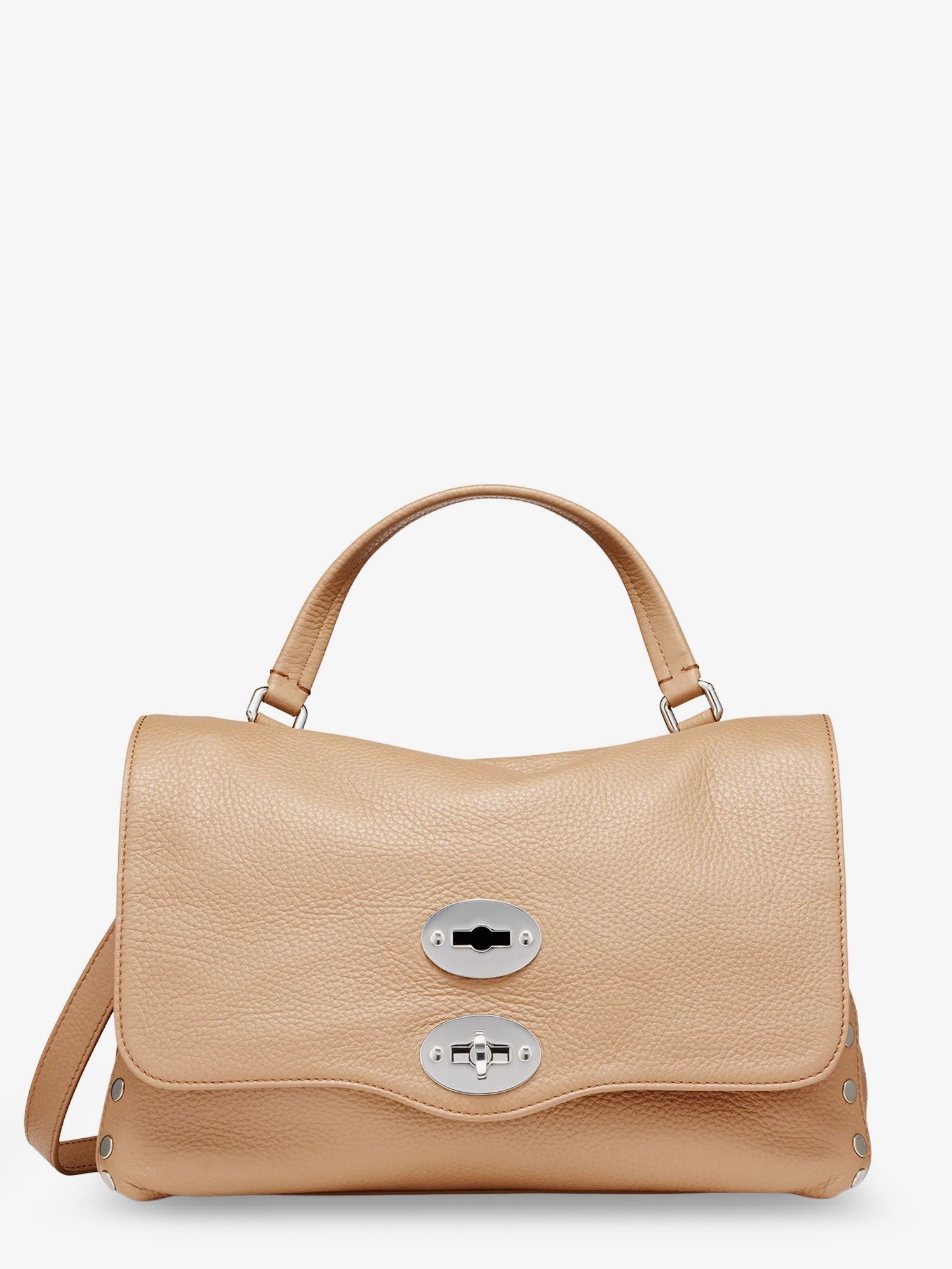 Hammered leather Postina Daily crossbody bag : Color - Brown