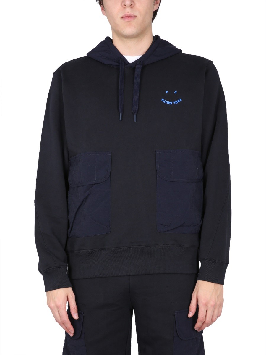Refresh your wardrobe with the PS BY PAUL SMITH men's "HAPPY" SWEATSHIRT in Blue