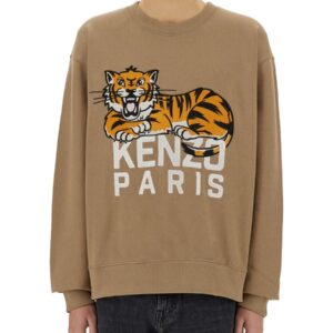 Refresh your wardrobe with the Kenzo men's "HAPPY TIGER" SWEATSHIRT in beige