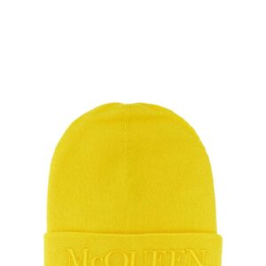 Refresh your wardrobe with the Alexander Mcqueen men's HAT WITH LOGO in Yellow