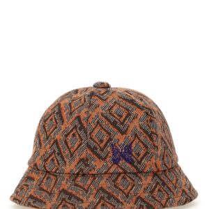 Discover the authentic NEEDLES men's HAT WITH PRINT in orange