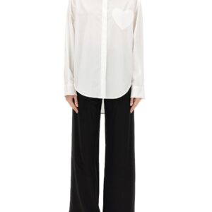 Refresh your wardrobe with the MOSCHINO JEANS women's HEART PATCH SHIRT in White
