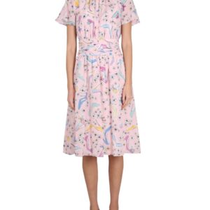 Explore the authentic Boutique Moschino women's "HEELS AND FLOWERS" DRESS in Pink