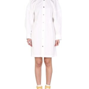 Discover the authentic Bottega Veneta women's HIGH NECK DRESS in White