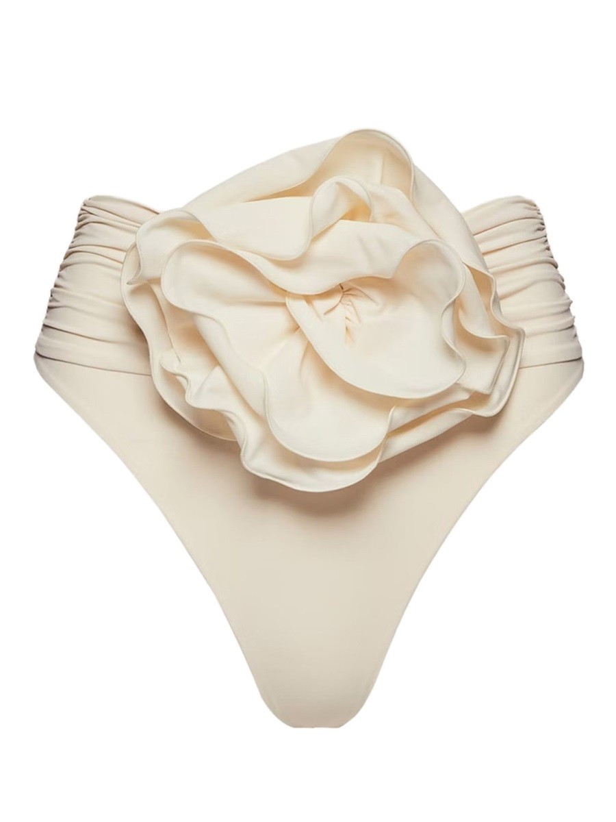 Explore the authentic MAGDA BUTRYM women's HIGH WAIST BIKINI BOTTOMS in Ivory