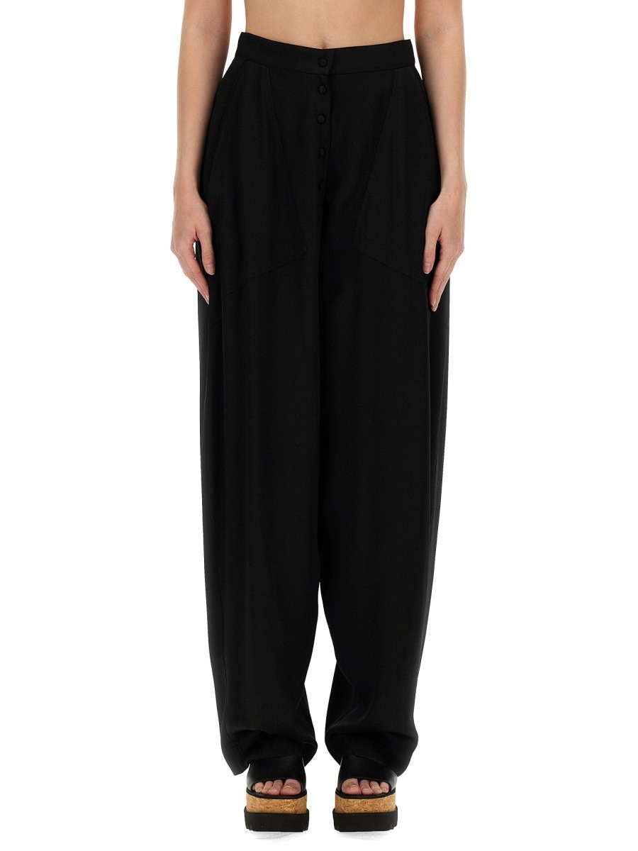 Refresh your wardrobe with the stella mccartney women's HIGH WAIST PANTS in Black