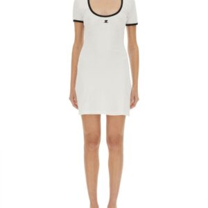 Explore the authentic COURREGES women's "HOLISTIC CONTRAST" MINI DRESS in White