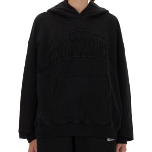 Explore the authentic ROTATE BIRGER CHRISTENSEN women's HOODED SWEATSHIRT WITH LOGO in Black