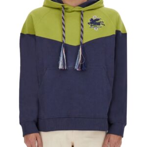 Refresh your wardrobe with the Etro men's HOODED SWEATSHIRT WITH LOGO in GREEN