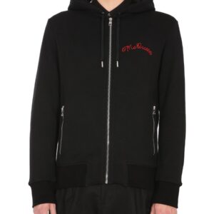 Explore the authentic Alexander Mcqueen men's HOODED SWEATSHIRT WITH ZIP in Black