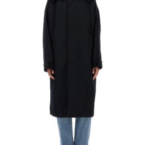 Refresh your wardrobe with the Bottega Veneta men's HOODED TRENCH COAT in Blue