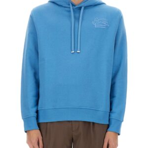 Discover the authentic Etro men's HOODIE in Azure
