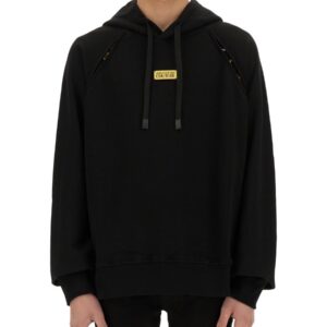 Elevate your look with the Versace Jeans Couture men's HOODIE in Black