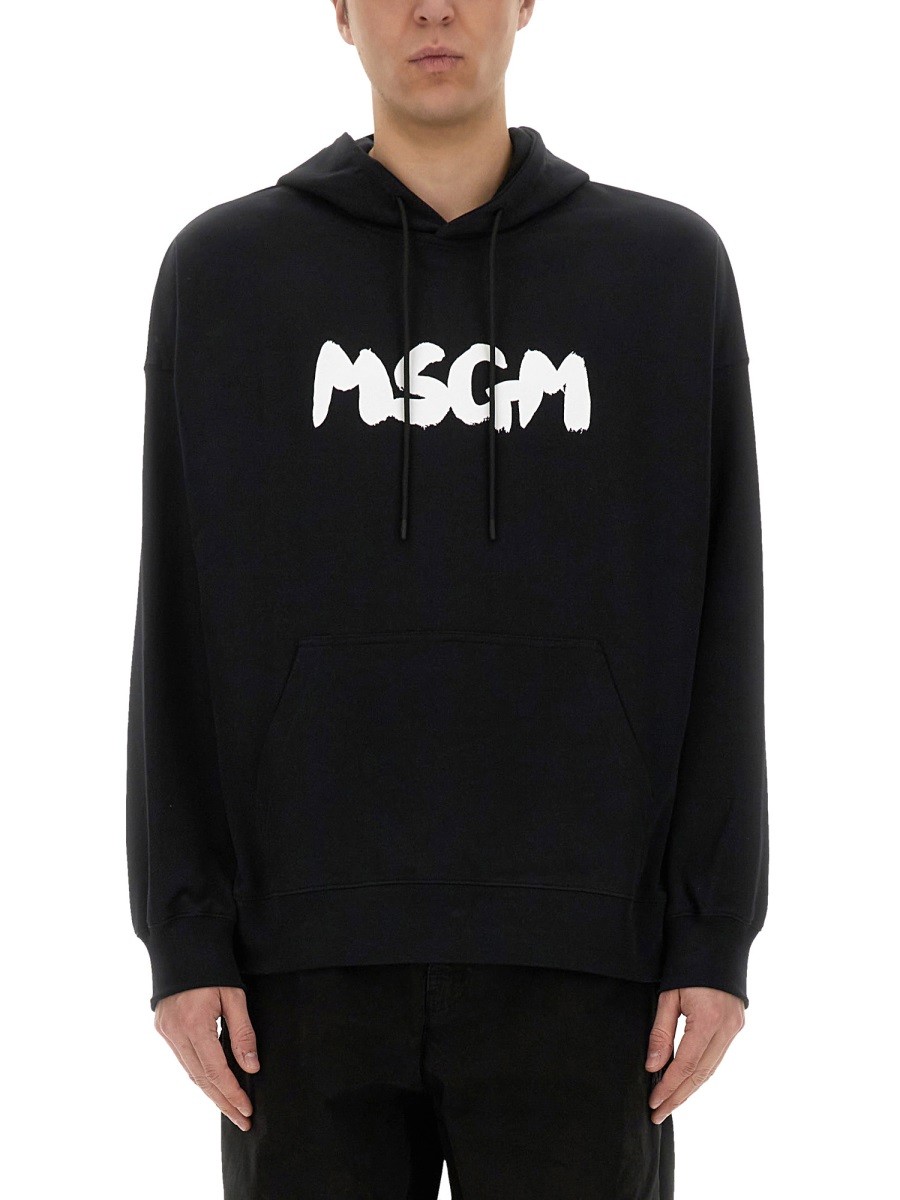 Discover the authentic msgm men's HOODIE in Black