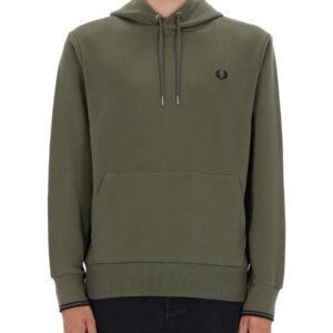 Discover the authentic FRED PERRY men's HOODIE in GREEN